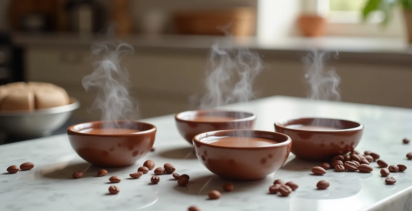 Professional chocolate dipping setup with multiple bowls and temperature control
