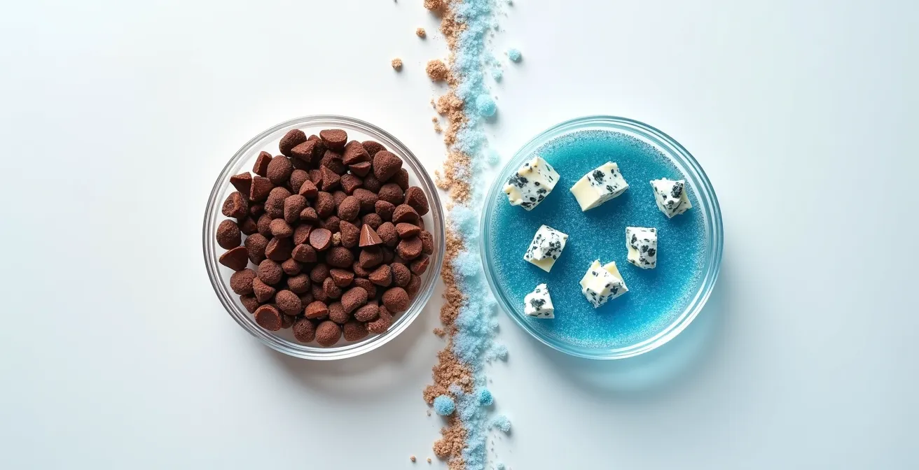 Microscopic comparison of fermentation compounds in chocolate and cheese